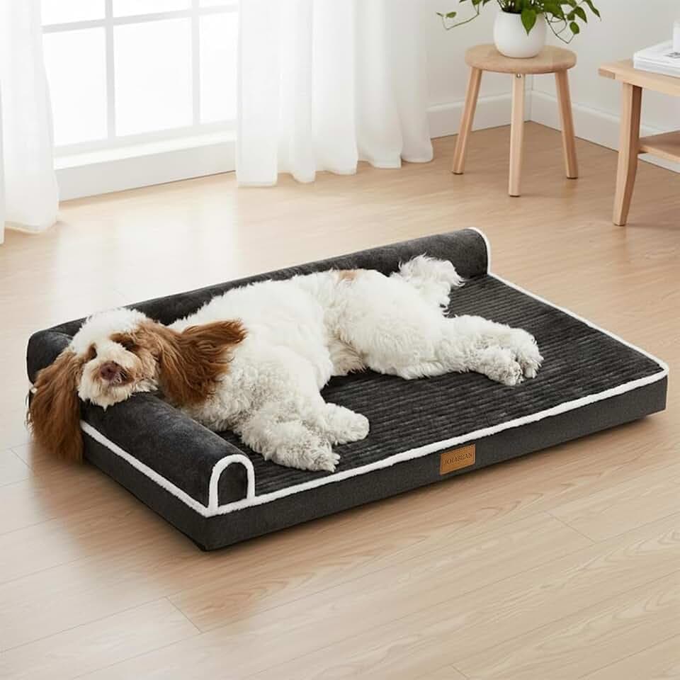 Orthopädisches Hundebett Kleine Hunde, 76x51cm, Schwarz