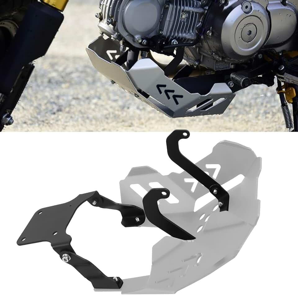 Motorcycle Skid Plate Replacement For Honda Monkey 125 Z125 2022 2023 2024 2025 2026 JB03 Under Engine Protection Aluminum Bash Plate(Silver)