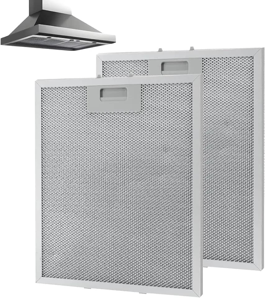 2 Stück Schichten Dunstabzugshaube Filter, 320mm x 260mm Aluminium Fettfilter, Abzugshaube Filter aus Aluminium, Fettfilter Austauschfilter Dunstabzugshaube, für Küchenhauben, Restaurant & Haushalt