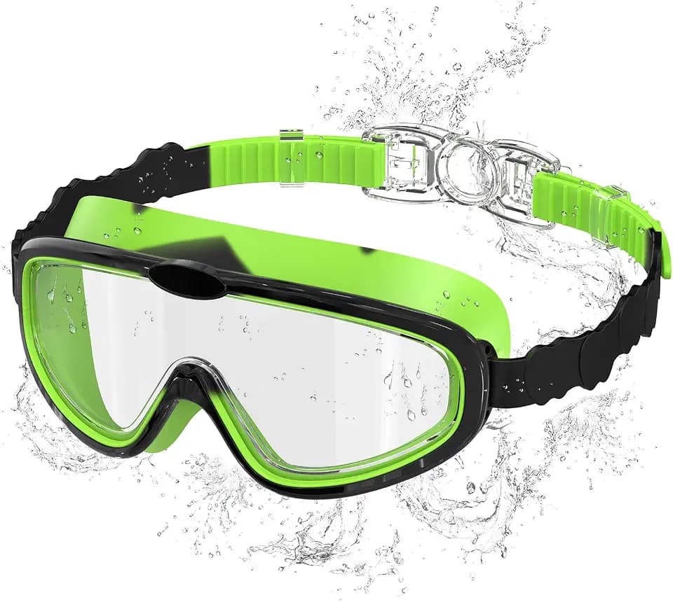 Schwimmbrille Kinder 3-14 Jahre mit mit Großem Rahmen Anti-Fog