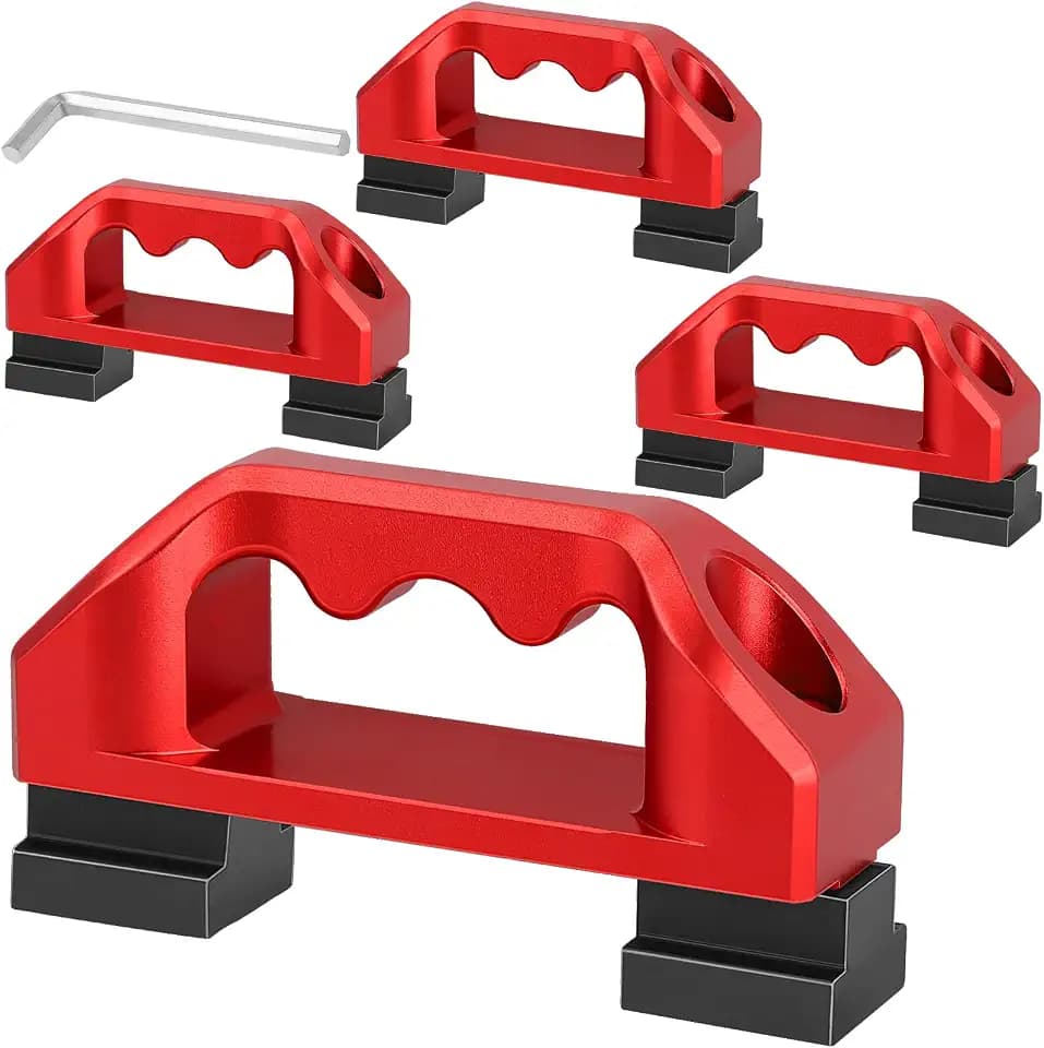 Aluminum Truck Bed Tie Down Anchors for Toyota Tacoma 2005-2026 & Tundra 2022-2026 Factory Deck Rail System, Heavy Duty D Ring Cargo Cleats Mounts with T Slot Nuts, Pickup Bed Rail Accessories