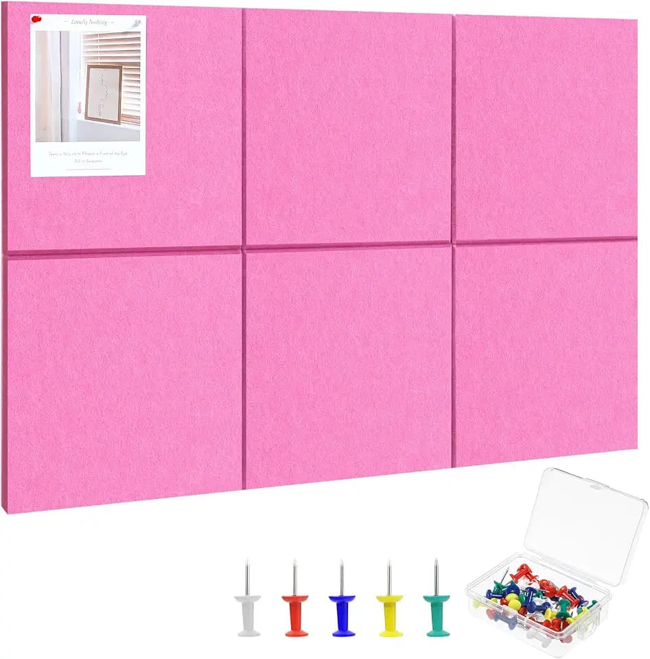 Large Cork Board 36" x 24", 6 Pack Felt Bulletin Board, Pin Boards