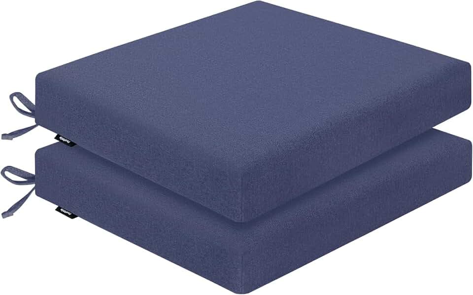 Outdoor Chair Cushions 19x19x2.5” Set of 2 Blue
