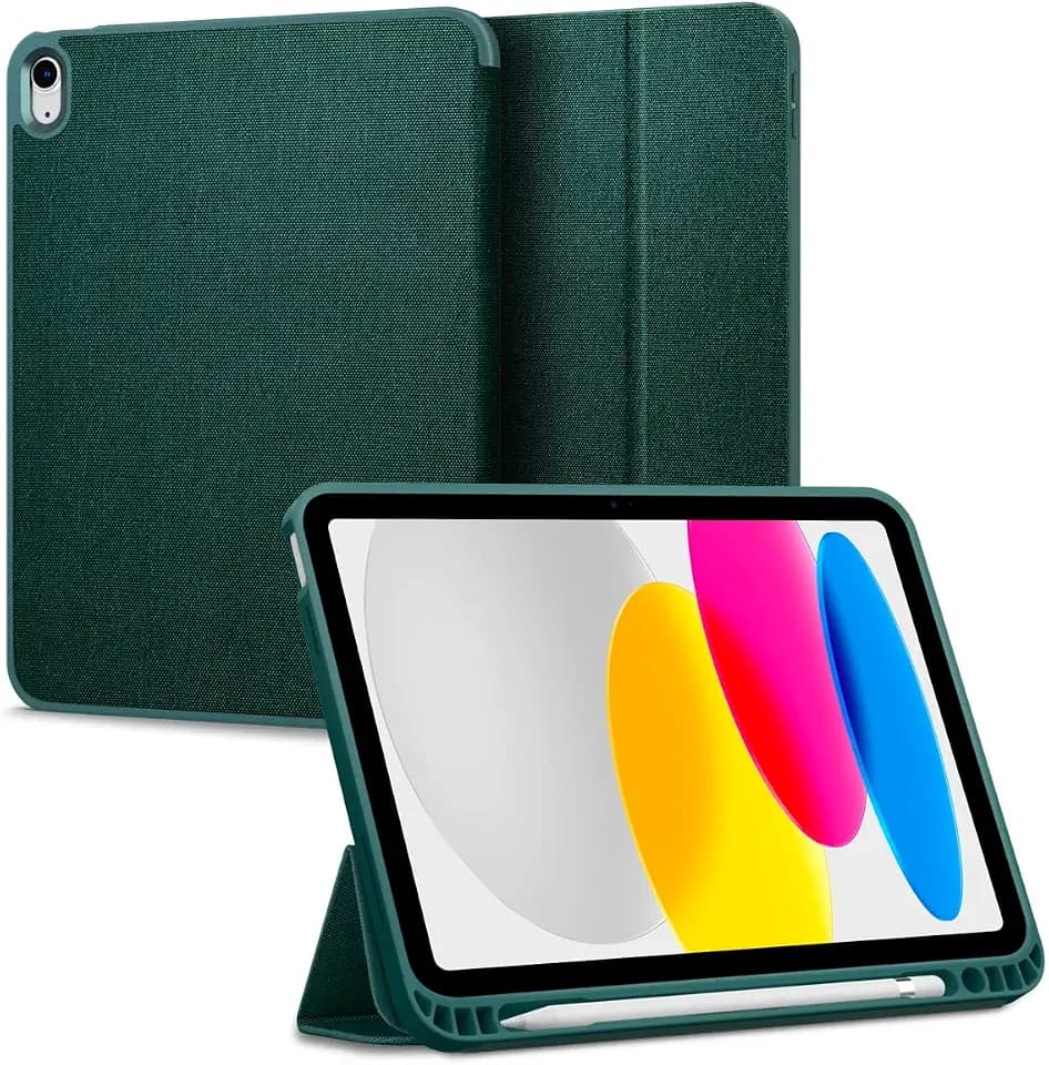 Spigen Urban Fit Designed for iPad 10.9 inch Case iPad 10th Generation Case (2022) with Pencil Holder - Midnight Green