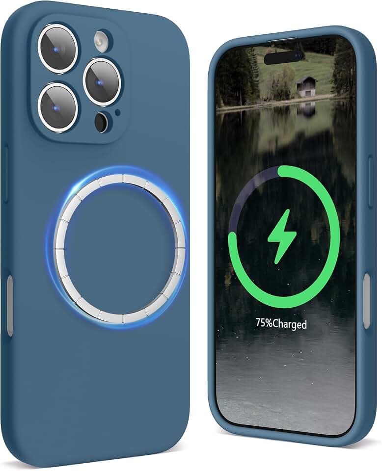 SURPHY Magnetische hülle für iPhone 16 Pro Max mit Silikon Kameraschutz | Stoßfest Handyhülle iPhone 16 Pro Max Case 6,9" aus Premium Silikon für Magnetische Alles Zubehör