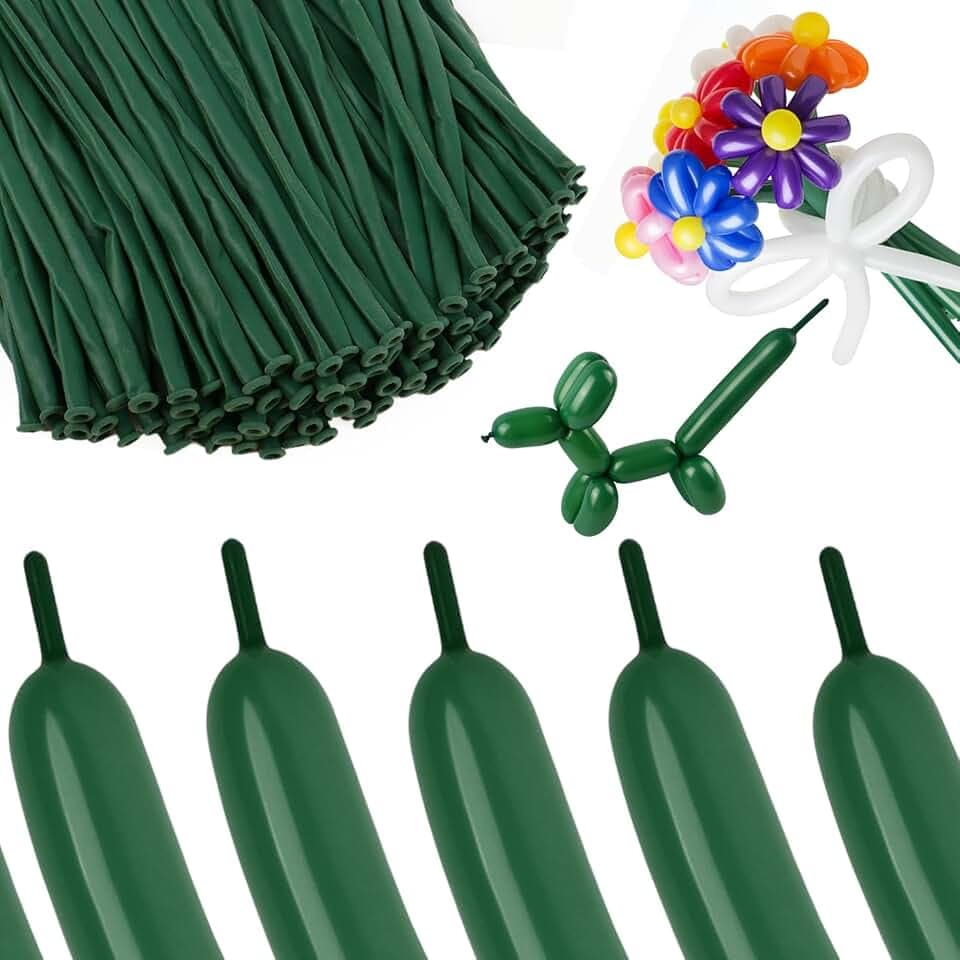 100Pcs Forest Green 260 Balloons Long Balloons for Tying Balloon Arch Party