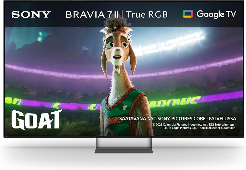 Sony BRAVIA 7 II True RGB Fernseher, 65 Zoll, 4K-Smart-TV (Google TV), RGB-LED, XR Prozessor mit KI-Technologie, 120-Hz-Fernseher mit Dolby Vision/Atmos, PS5-kompatibel, Modell 2026 – Schwarz