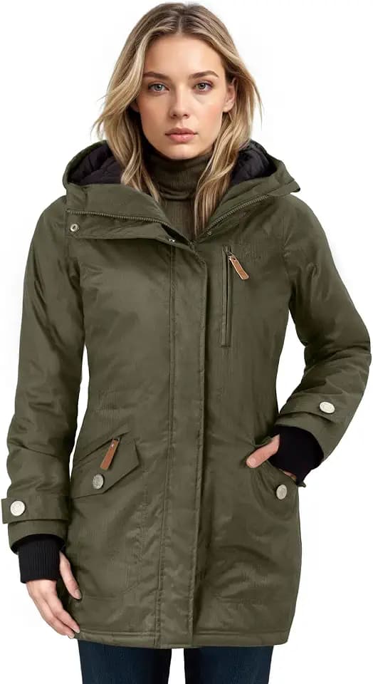 berydale Winterjacke Damen Parka I Warme Übergangsjacke Damen I Atmungsaktiv, Wind- und Wasserdicht I Wintermantel mit Thermowattierung