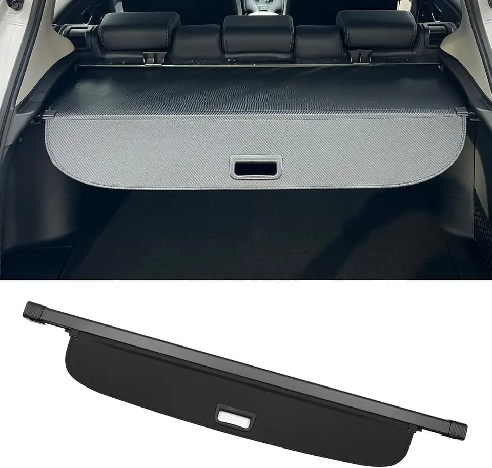 Motoforti Car Trunk Retractable Cargo Cover for Mitsubishi Outlander 2008-2012 Rear Trunk Parcel Shelf Luggage Security Shield Shade, Canvas, Gloss Black