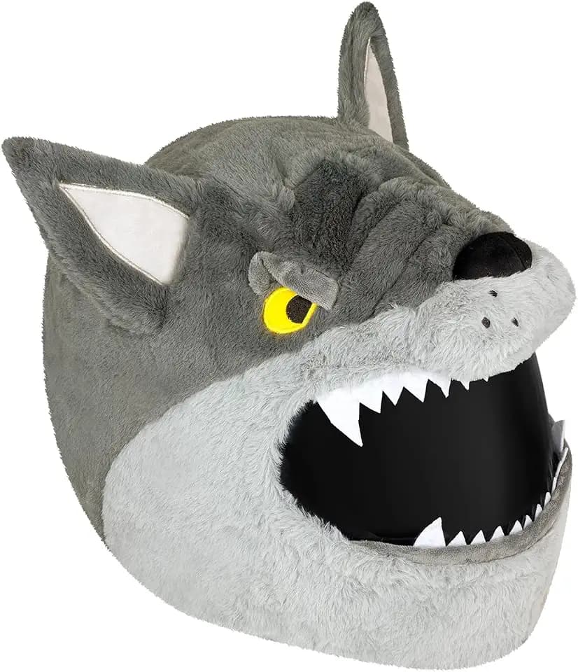 Moto Loot Helmet Cover for Motorcycle Helmet, Fun Rides and Gifts (Cover Only. Helmet Not Included) - Wolf