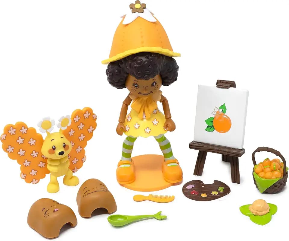 Boss Fight Studio Strawberry Shortcake Deluxe Orange Blossom Collectible Action Figure – Highly Articulated Fruity Scented Figurine with Accessories, Interchangeable Parts, and Stand – 1:12