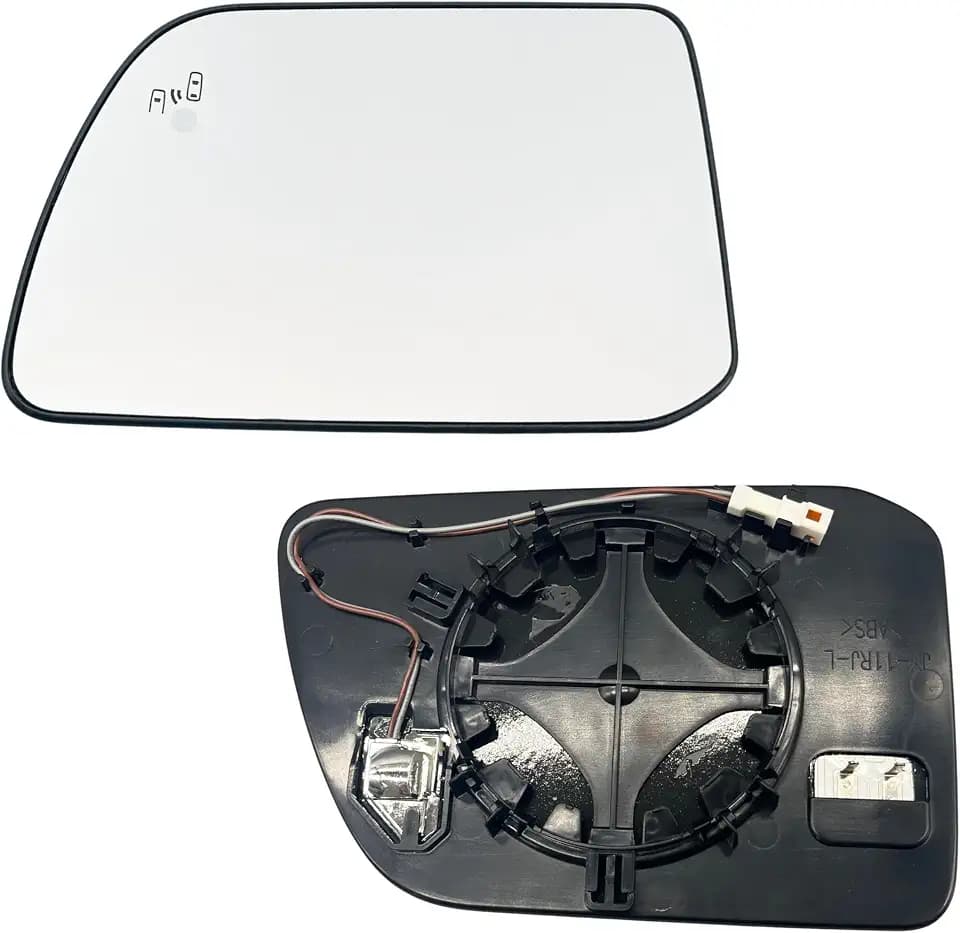 Left Driver Side Mirror Glass Heated With Blind Spot Detection Without Auto Dimming Replacement Compatible with 2011-2015 Lincoln MKX for 2011-2014 Ford Edge (Driver Blind Spot No-Anti-glare)
