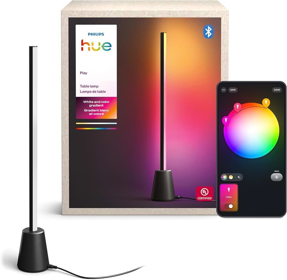 Philips Hue Play Table Lamp, RGBWWIC LED, 23.6", 1-Pack