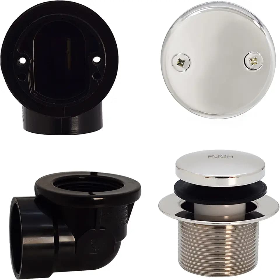 Westbrass Tip Toe Sch. 40 ABS Plumber's Pack with Two-Hole Elbow, Polished Chrome, D534-26