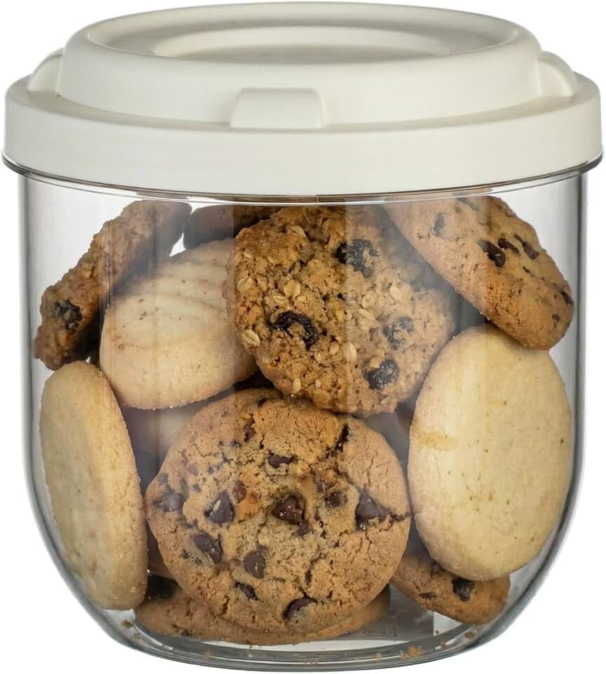 28 Oz Plastic Candy Jar, Airtight Screw-Top Food Storage Jar with White Lid, Unbreakable Kitchen Container for Coffee Beans, Sugar, Snacks, Pantry Organization