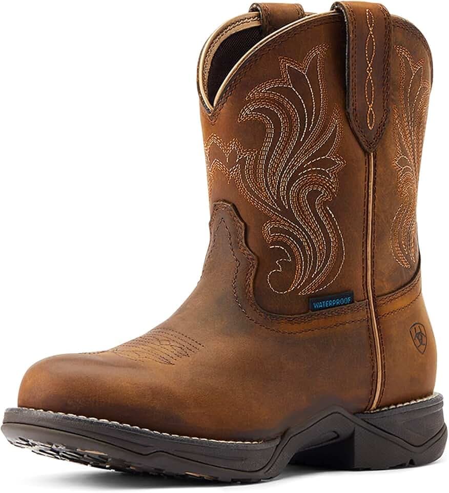 Ariat Women's Anthem Round Toe Shortie Waterproof Western Boot