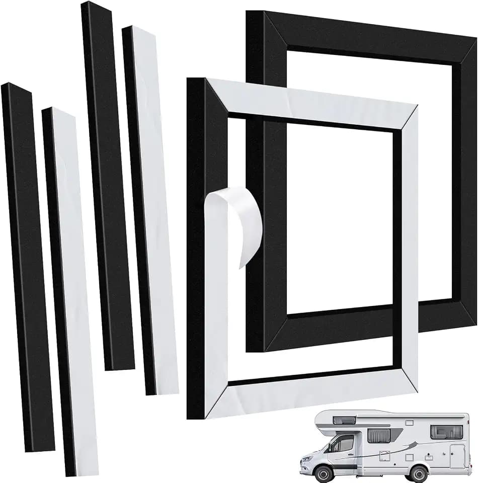 2 Set RV AC Gasket, 14x14 Inch Universal RV Roof Air Conditioner Gasket and Seal Kit, RV Air Conditioner Repair Replacement Includes Self-Adhesive Picture Frame Gasket and Leveling Pads (2)
