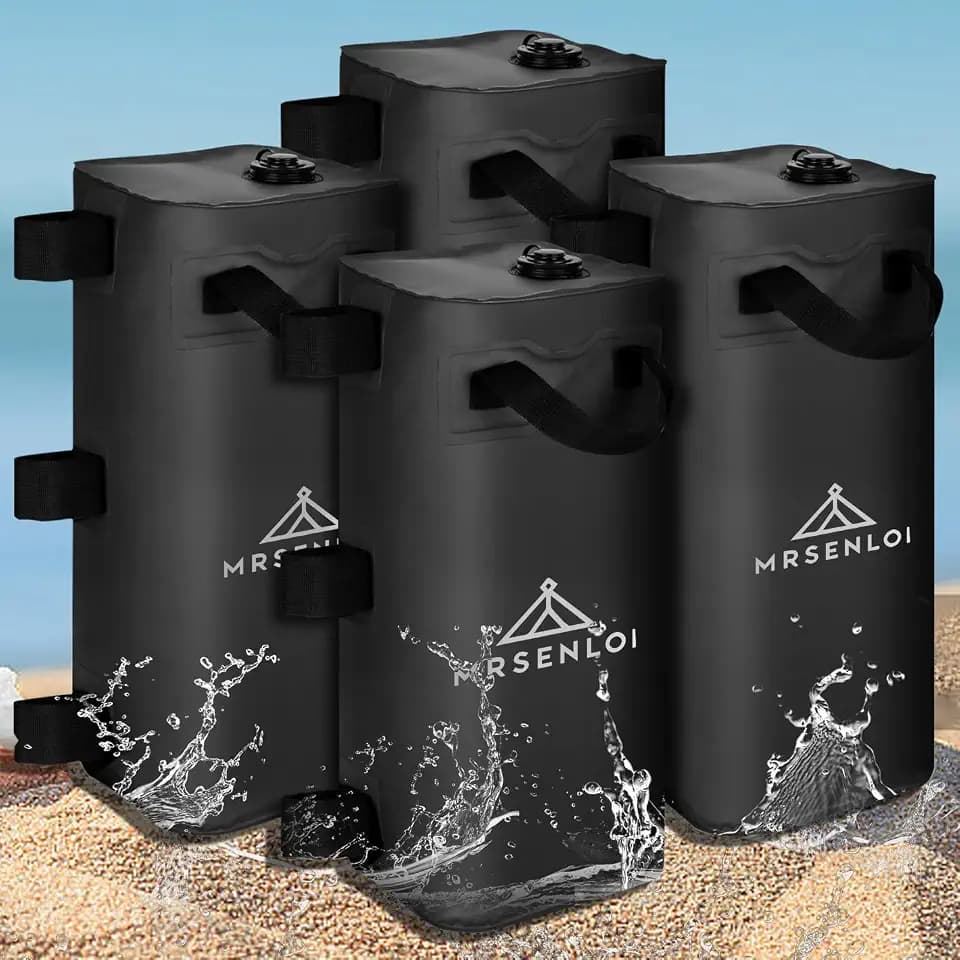 Mrsenloi Canopy Water Weights Bag Set of 4, 220 LBS Gazebos Tent Water Weights Set, 4 Leg Weights for Gazebo, Pop-Up Canopy, Canopies, Tent (Black 25L)