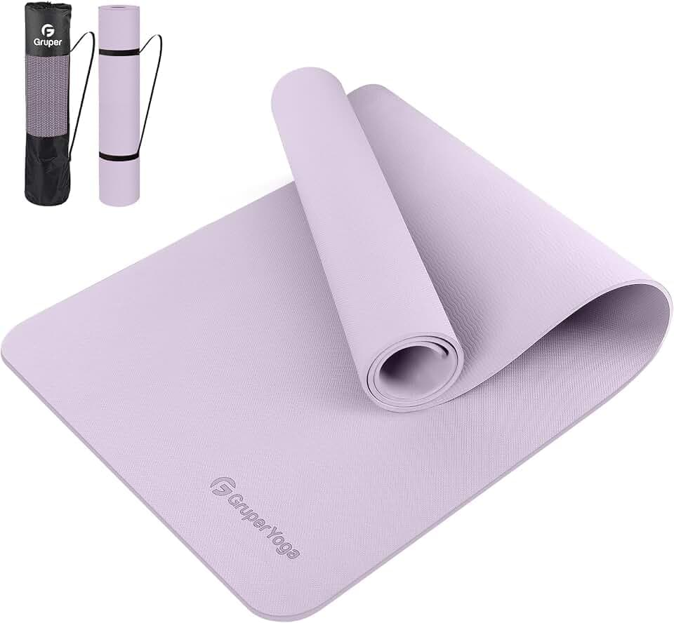 Gruper Yoga Mat Non Slip, Anti-Tear Workout Mat with Carrying Strap and Bag