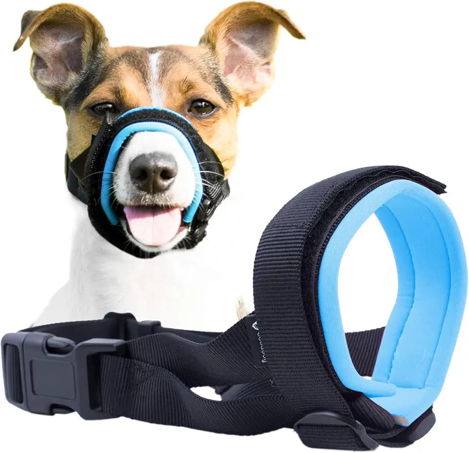 Good Boy Maulkorb für Hunde - Verhindert Bisse, ungewolltes Kauen - Kein Wundscheuern Mehr (XL, Blau)