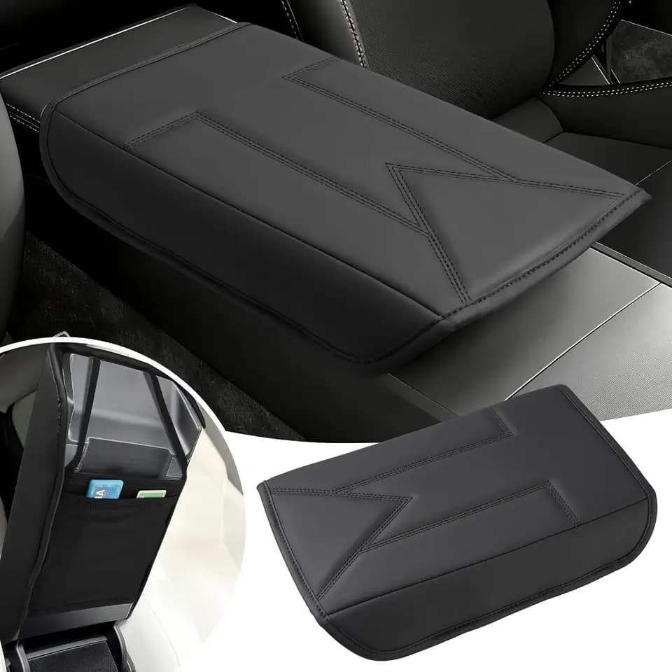 Shademax Center Console Cover for Tesla Model Y Juniper 2025-2026 / Model 3 Highland 2024-2026 Armrest Cushion Pad Arm Rest Cover Leather Console Lids Protector for Model Y Juniper Accessories
