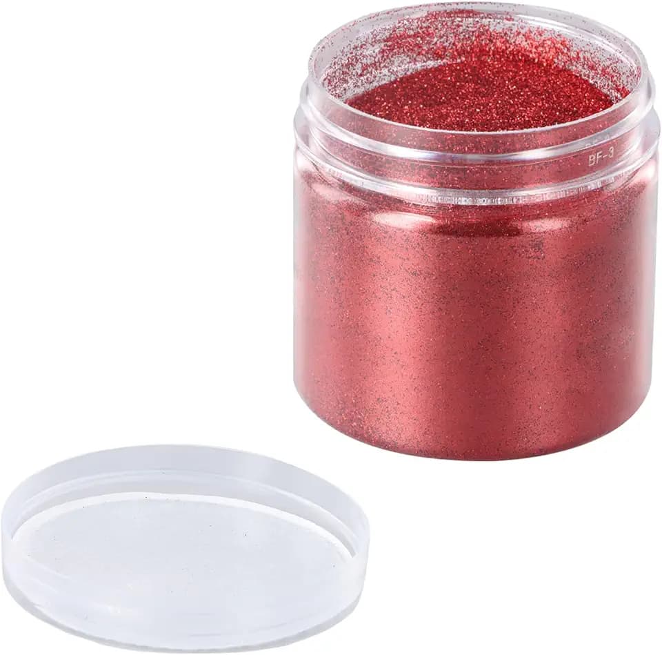 Rot Glitzerpulver, Schimmernder Glitzerpuder, Glitzer-Pulver zum Basteln, Red Glitter Fine, 0.2mm Fine Glitzerpulver, Basteln Glitzerpuder, 100 g/3,53 oz Feiner Rotglitzer für Haare Face Eye Nail
