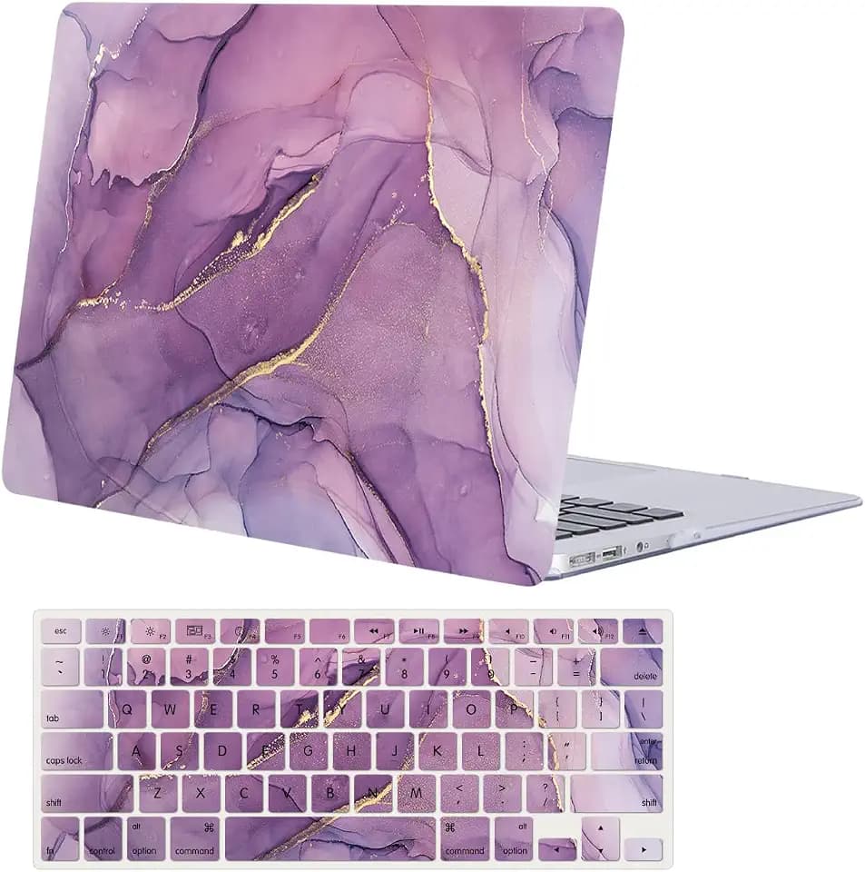 Laptop Hard Case Compatible with MacBook Pro 15 inch Case 2015 2014 2013 2012 Release A1398 with Retina Display, Plastic Hard Protective Shell Case Cover & Keyboard Cover Skin, Purple Marble