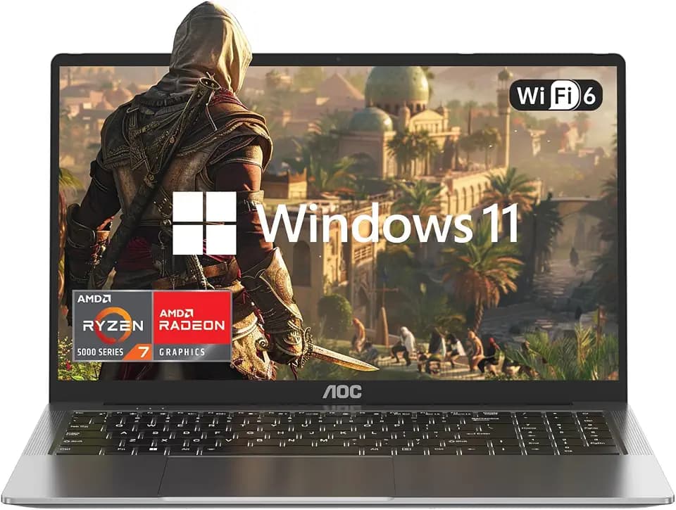 2025 Gaming Laptop with AMD Ryzen 7 5700U Processor(8C/16T, Up to 4.3GHz), 16.1“ FHD Display Laptop Computer with Backlit Keyboard, 16GB RAM 512GB NVMe SSD, WiFi 6, HDMI, USB3.2, Type-C, 53Wh Battery