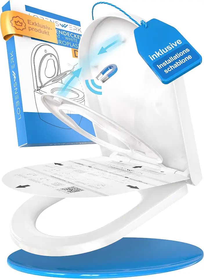 LOBENSWERK Toilettendeckel mit Kindersitz D-Form, inkl. Montageschablone