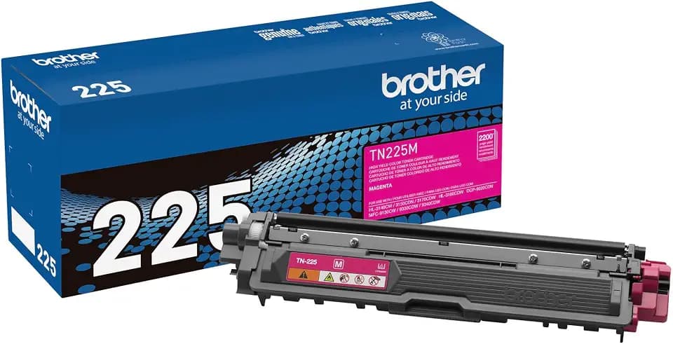 Brother Genuine High Yield Toner Cartridge, TN225M, Replacement Magenta Toner, Page Yield Up To 2,200 Pages, Amazon Dash Replenishment Cartridge, TN225