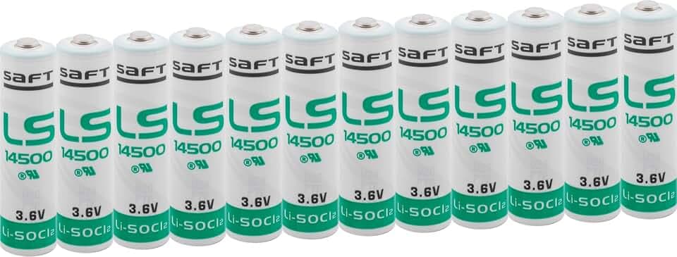Saft LS 14500 3,6 V Lithium Pack mit 12 Stück, Weiß