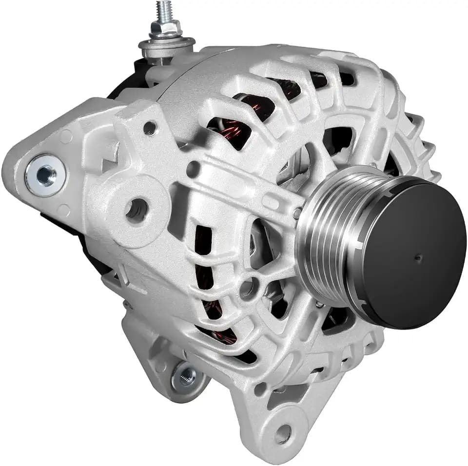 11648N New Alternator Replacement for L4 2.5L Nissan Rogue 2014-2018, 12V 120A 6-Groove Clutch Pulley Clockwise, 23100-4BA0A, 23100-4BA0B, TG12C152