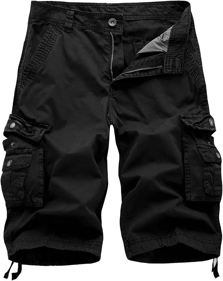 IDEALSANXUN Men's Casual Loose Fit Multi-Pockets Military Cargo Shorts