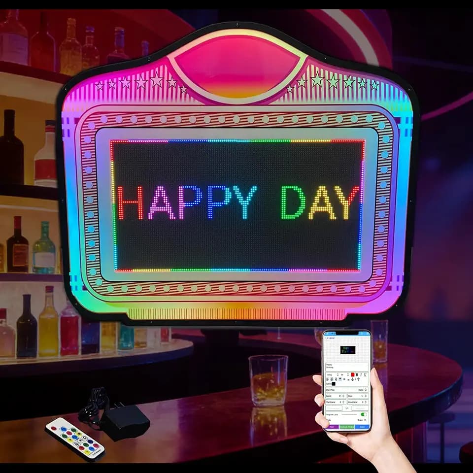 LED Bottle Service Sign - with APP Programmable Color Display & Scroll Play, Club Signs for Bottle Service, Bottle Girl Lights Perfect for Bars, Clubs & Night Spots