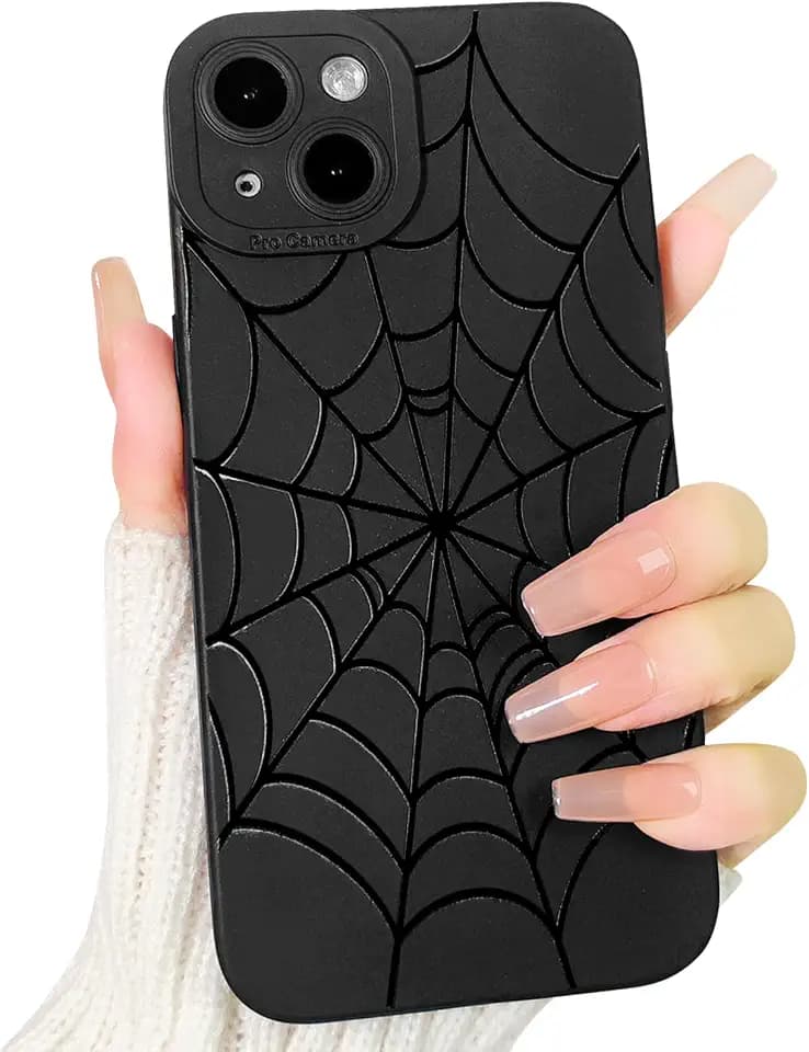 Lovmooful for iPhone 14 Case Cute Spider Web Black Design-Spider Web