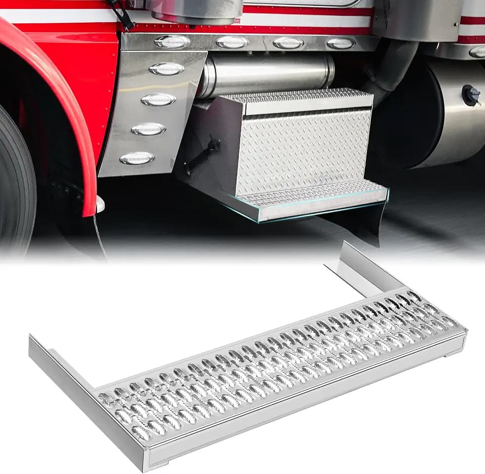 Blulu 34" X 7-1/8" X 2" Aluminum Trailer Step Bolt-on Battery Box
