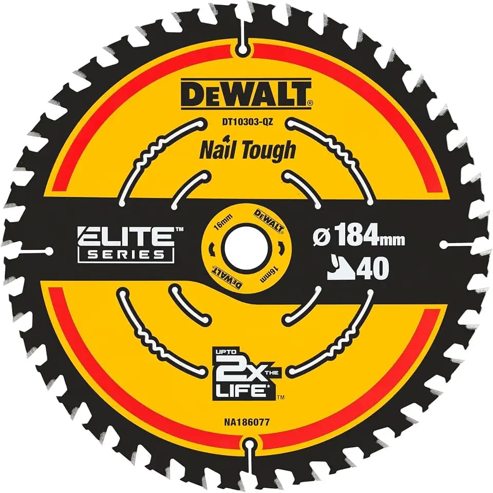 DEWALT ELITE 184mm x 16mm Kreissägeblatt, 40 Zähne, DT10303-QZ