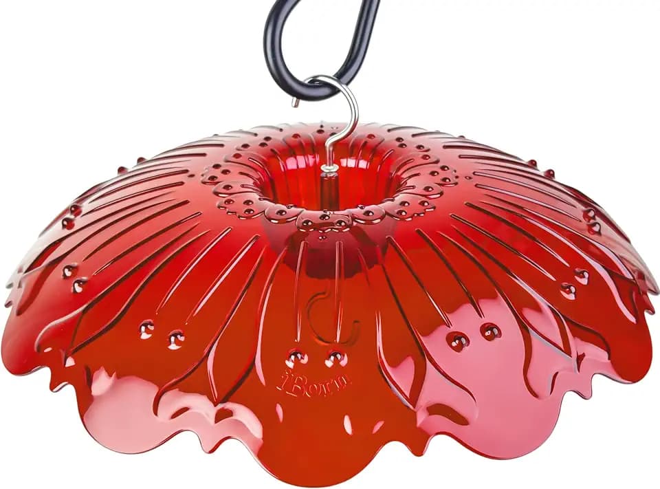 iBorn 10.6inch Hummingbird Feeders Cover for Rain,Integrated Ant Moat Weather Guard,for Hanging Hummingbird Bird Feeder for Outdoors Rain Guard,Pack of 1,Red