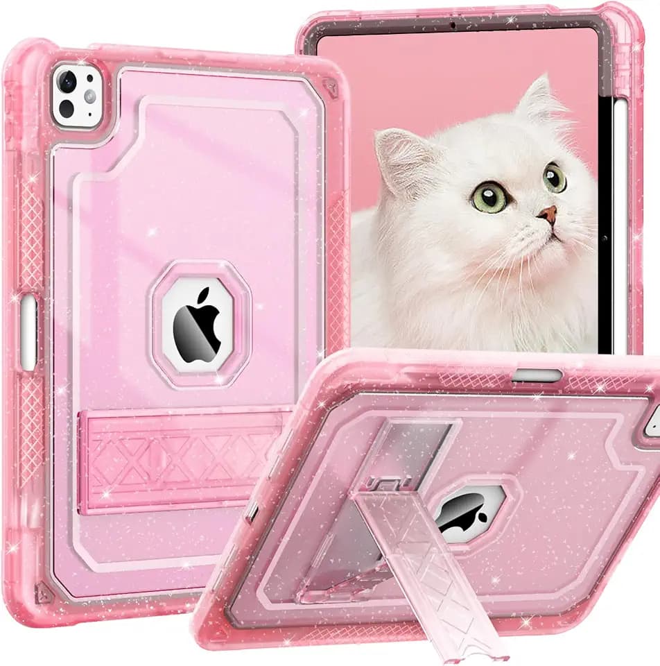 ZoneFoker Case for iPad Pro 11 Inch Case M5/M4(2025/2024) Glitter