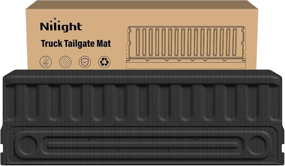Nilight Tailgate Mat for Dodge Ram 1500 2009-2018, 2500 3500 2009-2026 Ram 1500 Classic New Body All Weather TPE Anti Slip Truck Tailgate Protector Liner Cover