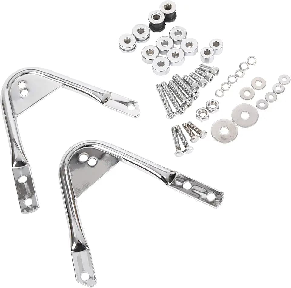 ECOTRIC Detachable Docking Hardware Kit Compatible with 1997-2008 Harley Touring FL Road King, Road Glide, Street Glide & Electra Glide Two Up Luggage Rack Docking Hardware