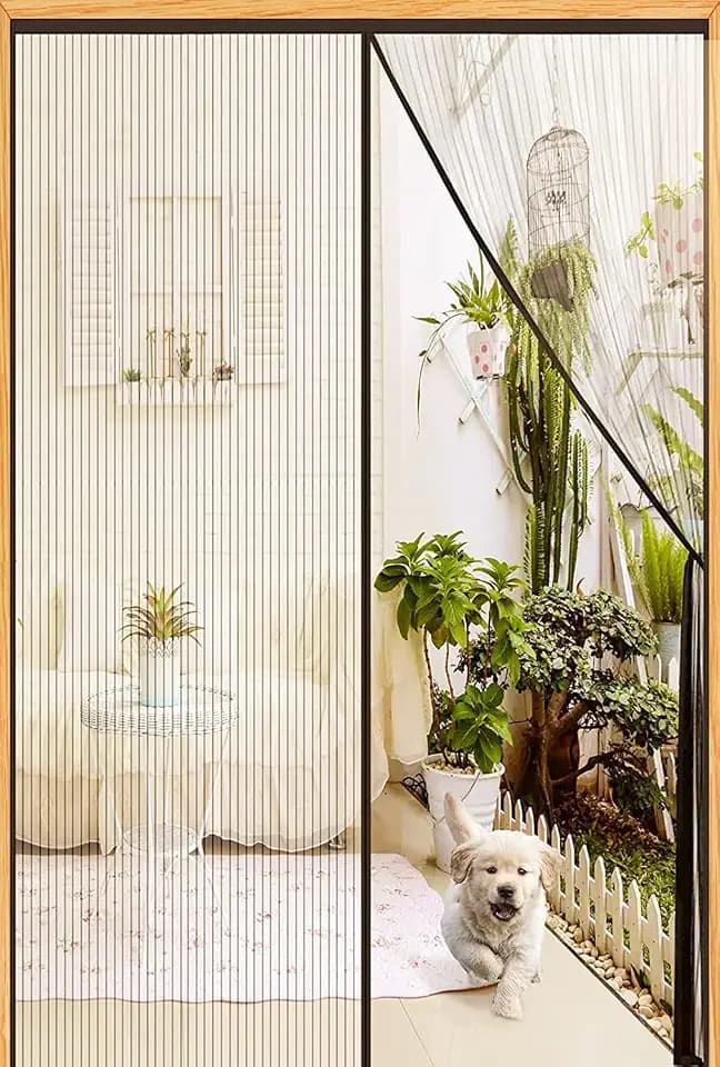 Magnetic Sliding Screen Door - Fit 72x96inch - Mesh Keeps Bugs Out