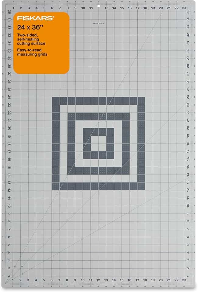 Fiskars 24" x 36" Self Healing Cutting Mat, Extra Large Double-Sided Grid