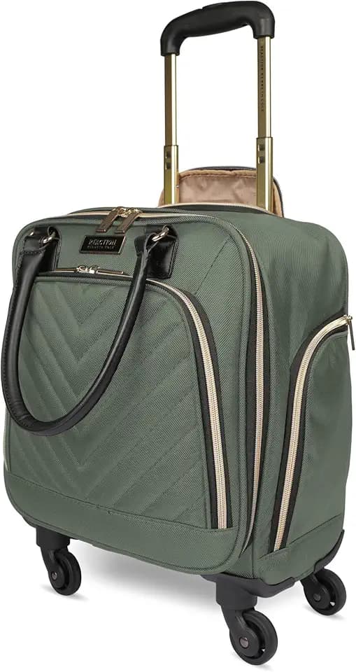 Kenneth Cole REACTION Chelsea Chevron Quilted Luggage, Olive, Underseater, 17-Inch Carry On