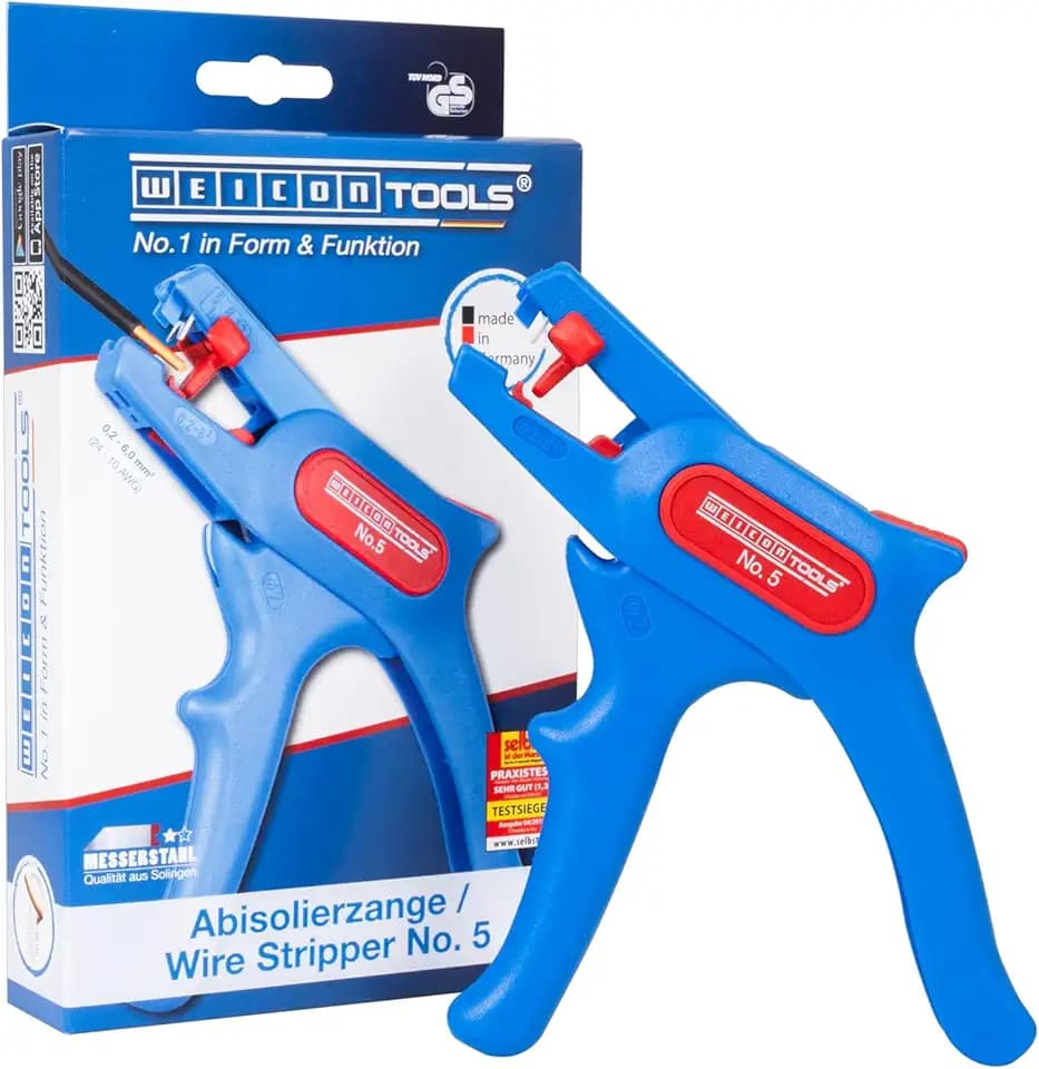WEICON TOOLS Abisolierzange No. 5 | Automatische Abisolierzange für alle gängigen flexiblen und massiven Leiter von 0,2-6,0 mm²