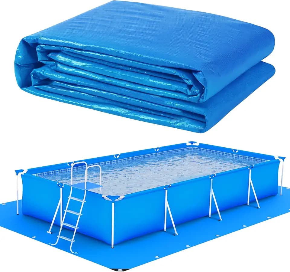 10Ft x 7.2Ft Swimming Pool Ground Cloth Rectangular Swimming Pool Liner Pad