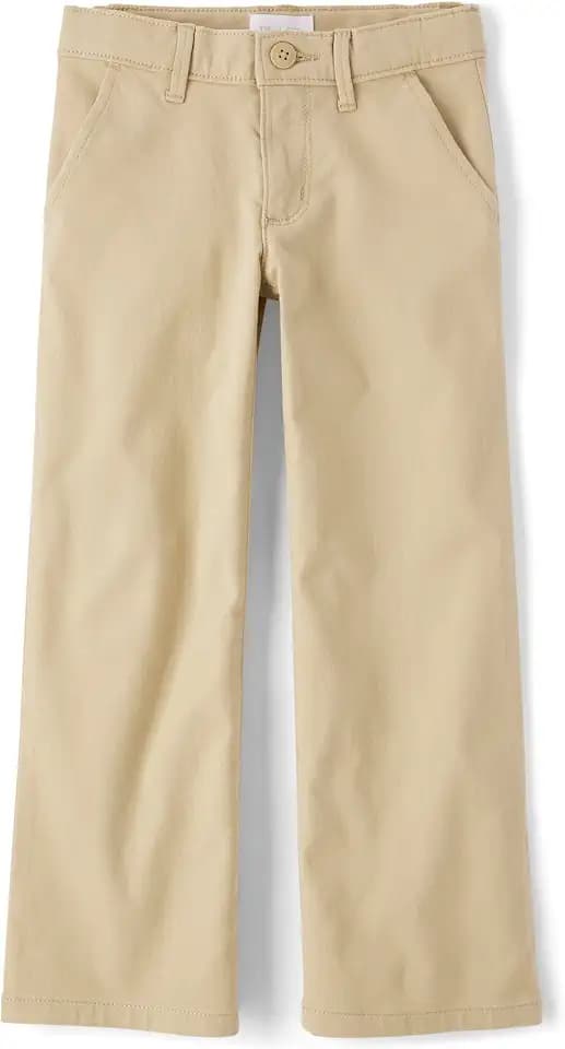 The Children's Place Girls' Uniform Wide Leg Chino Pants