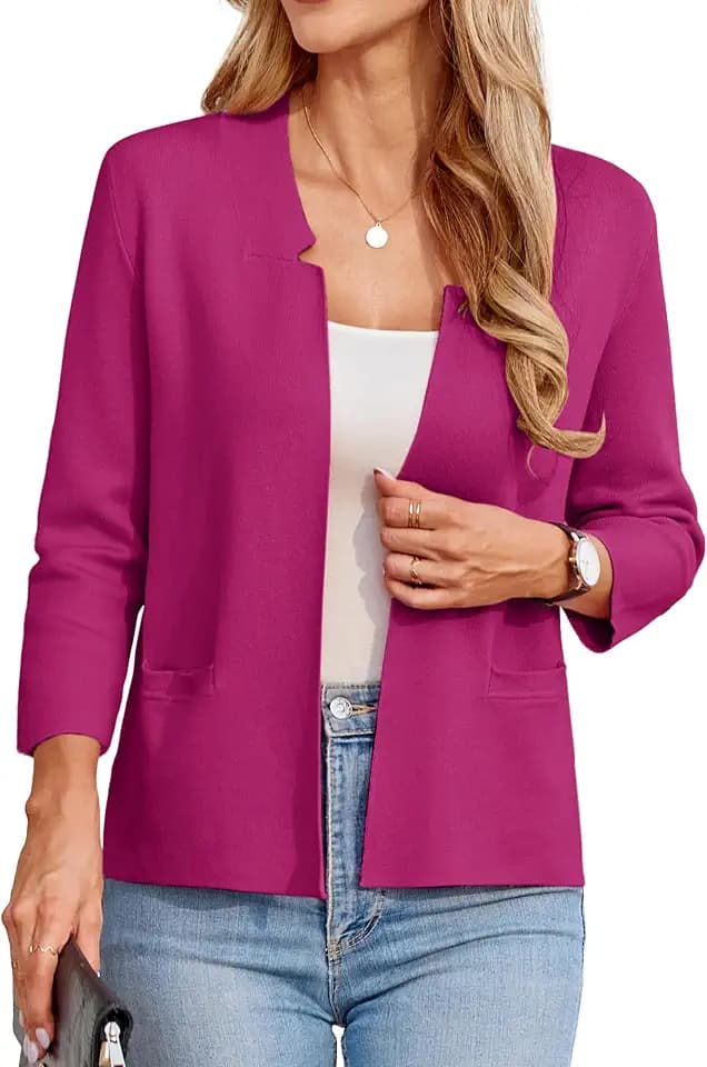 GRACE KARIN 3/4 Sleeve Sweater Blazer Jackets for Women Business Casual