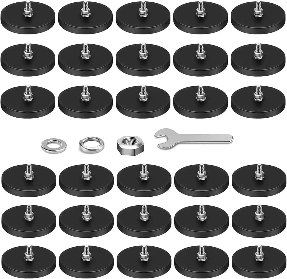 DIYMAG Rubber Coated Mounting Neodymium Magnets, 1/4in 30lbs 30p for Camera