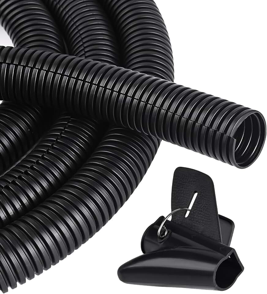 25FT - 1/2 Inch Split Wire Loom with Installation Tool - Black